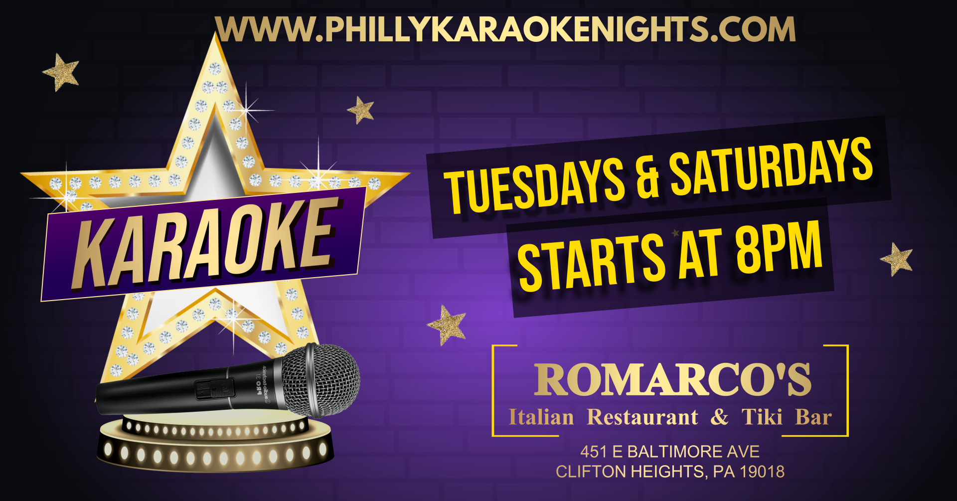 Saturday Karaoke at Romarco's (Clifton Heights - Delaware County, PA)