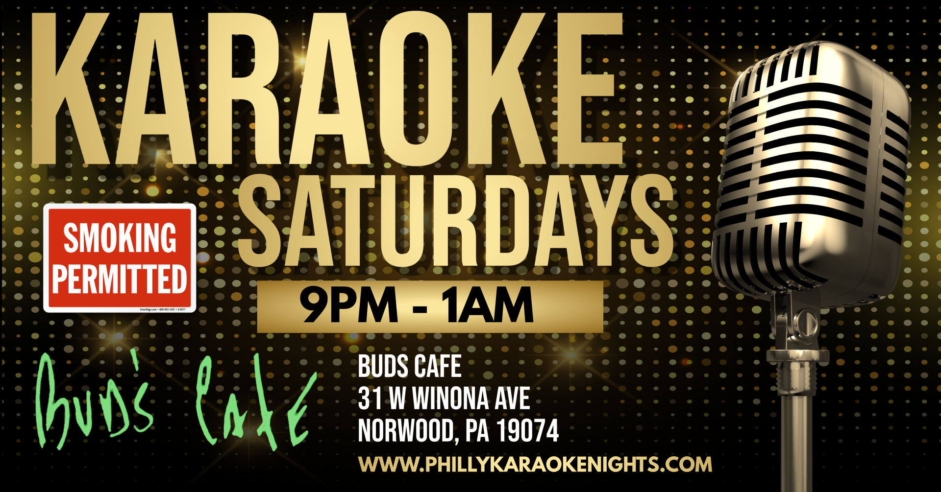 Saturday Karaoke at Buds Cafe (Norwood, PA - Delaware County, PA)